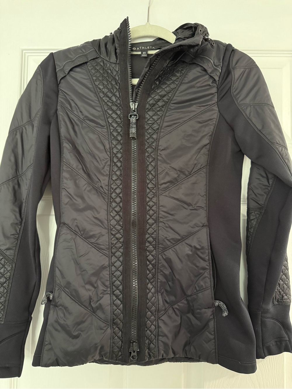 Athleta Quilted Hooded Zip Jacket